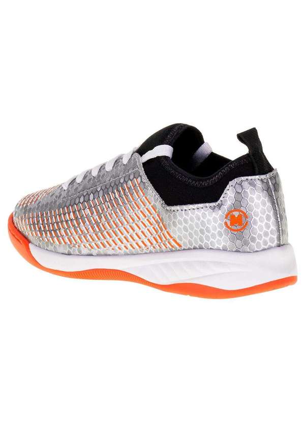 Molekinho - Chuteira Infantil Futsal Molekinho - 2856106 - Cinza/Laranja 3