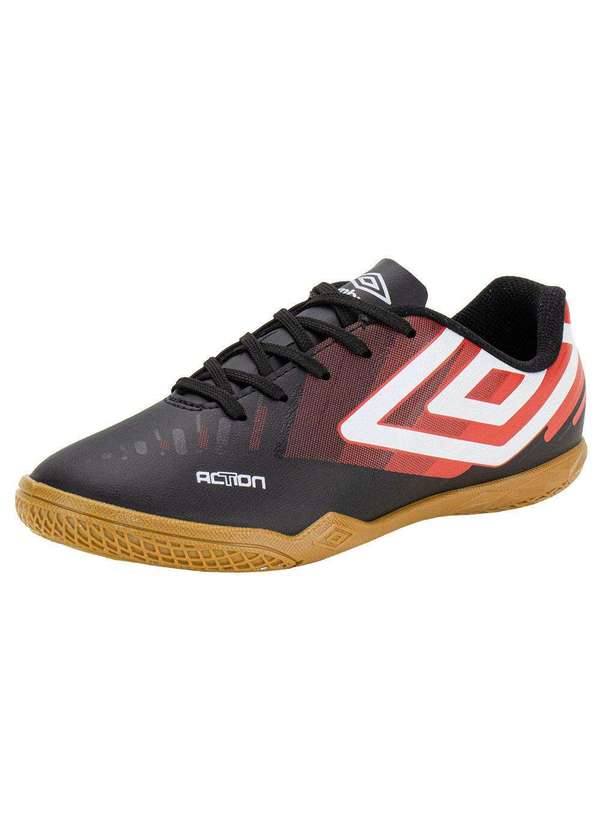 Umbro - Chuteira Infantil Indoor Action Jr Umbro U07fb00285 - Preto/Vermelho