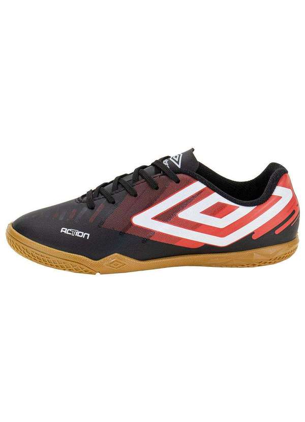 Umbro - Chuteira Infantil Indoor Action Jr Umbro U07fb00285 - Preto/Vermelho 2