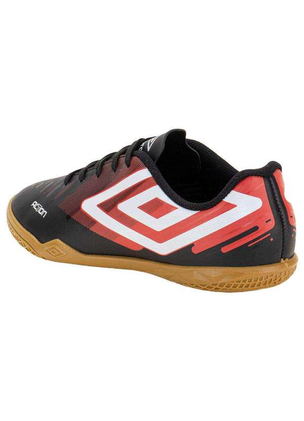 Umbro - Chuteira Infantil Indoor Action Jr Umbro U07fb00285 - Preto/Vermelho 3