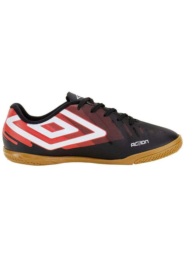 Umbro - Chuteira Infantil Indoor Action Jr Umbro U07fb00285 - Preto/Vermelho 5