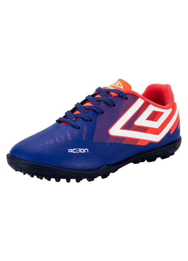 Umbro - Chuteira Infantil Society Action Umbro U07fb00286 - Azul/Laranja