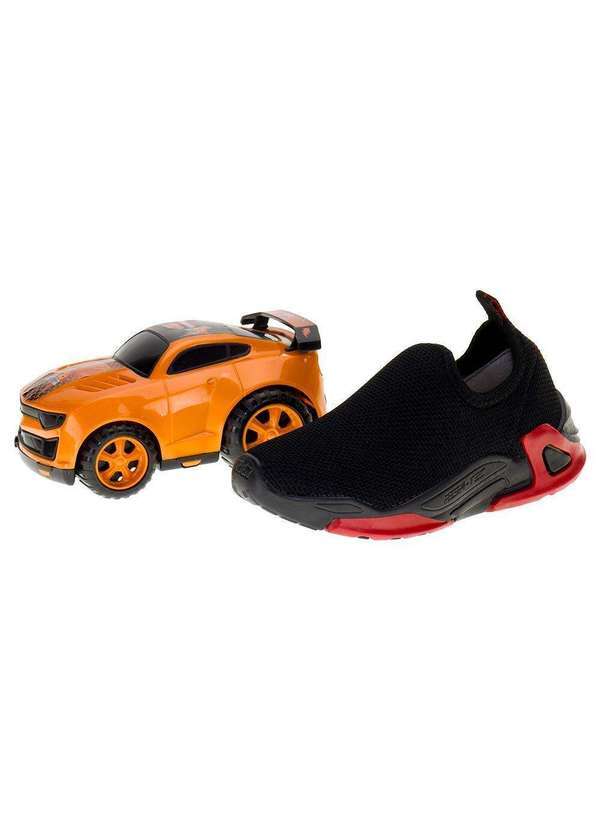 Kidy - Kit Tênis Infantil Play e Carrinho Kidy 0070642 - Preto/Vermelho