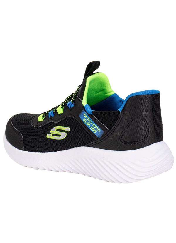 Skechers - Tênis Infantil Bounder - Brisk-Burst Skechers 403822l - Preto/Verde 3