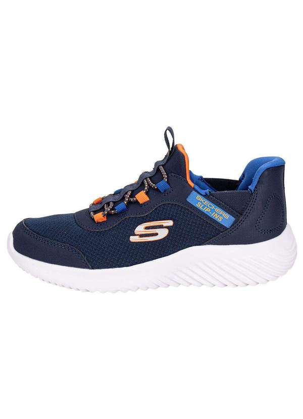 Skechers - Tênis Infantil Bounder - Brisk-Burst Skechers 403822l - Azul/Laranja 2