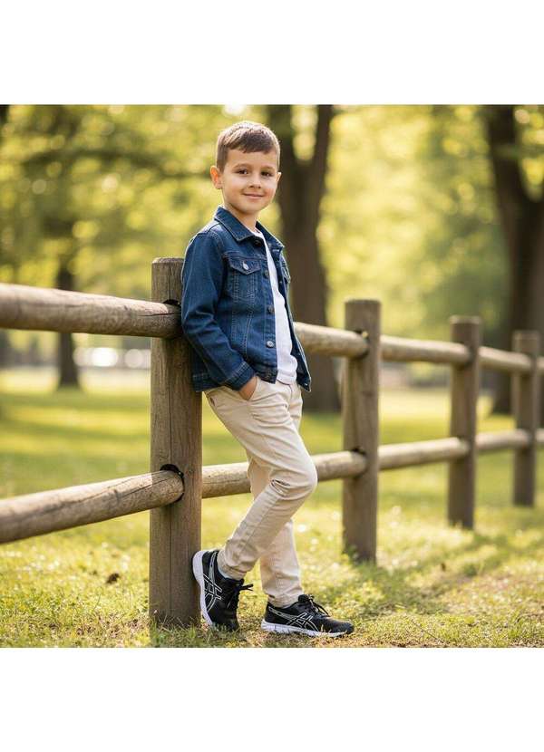 Asics - Tênis Infantil Buzz 4 Asics - 1014a Preto/Branco 2