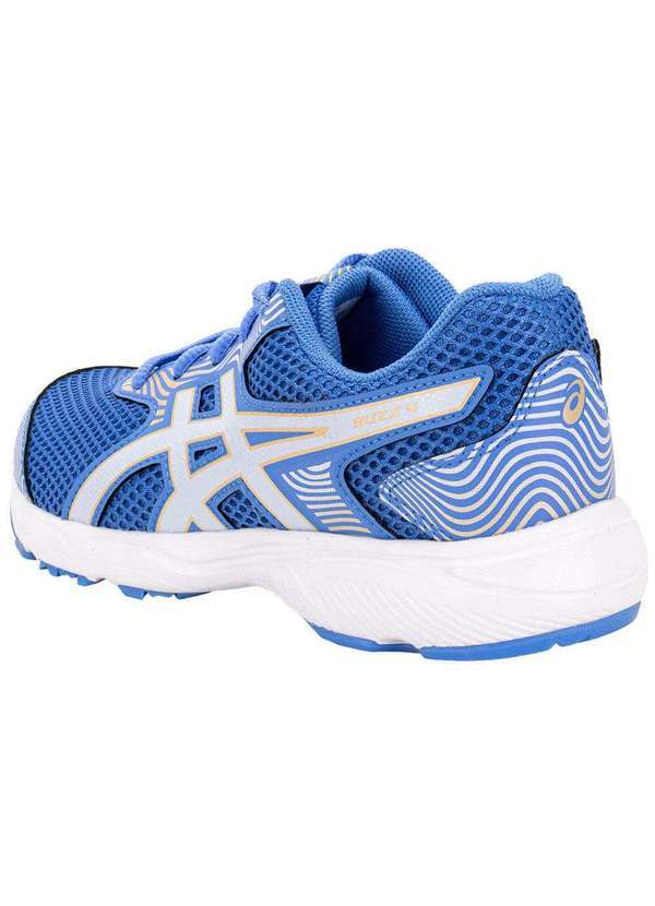 Asics - Tênis Infantil Buzz 4 Asics - 1014a Azul/Branco 3