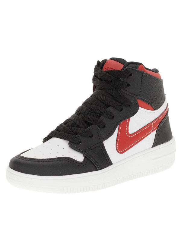 Azk - Tênis Infantil Cano Alto Azk - A249 - Branco/Vermelho