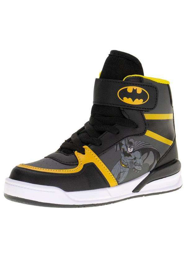 Via Vip - Tênis Infantil Cano Alto Batman Via Vip - W4008bt - Preto/Amarelo