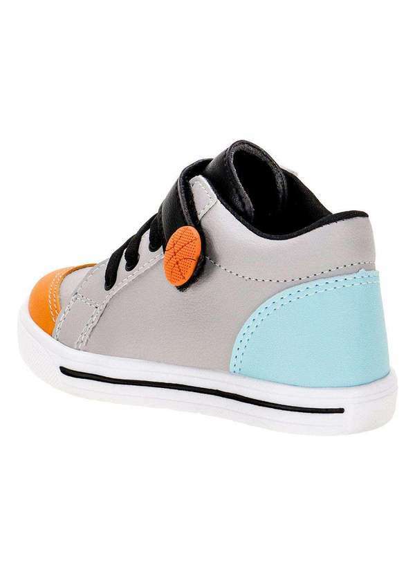 Lindo Jú - Tênis Infantil Cano Alto Lindo Jú 502477 - Cinza/Laranja 3
