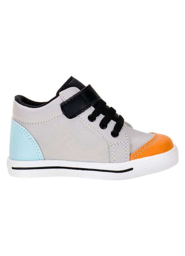 Lindo Jú - Tênis Infantil Cano Alto Lindo Jú 502477 - Cinza/Laranja 5