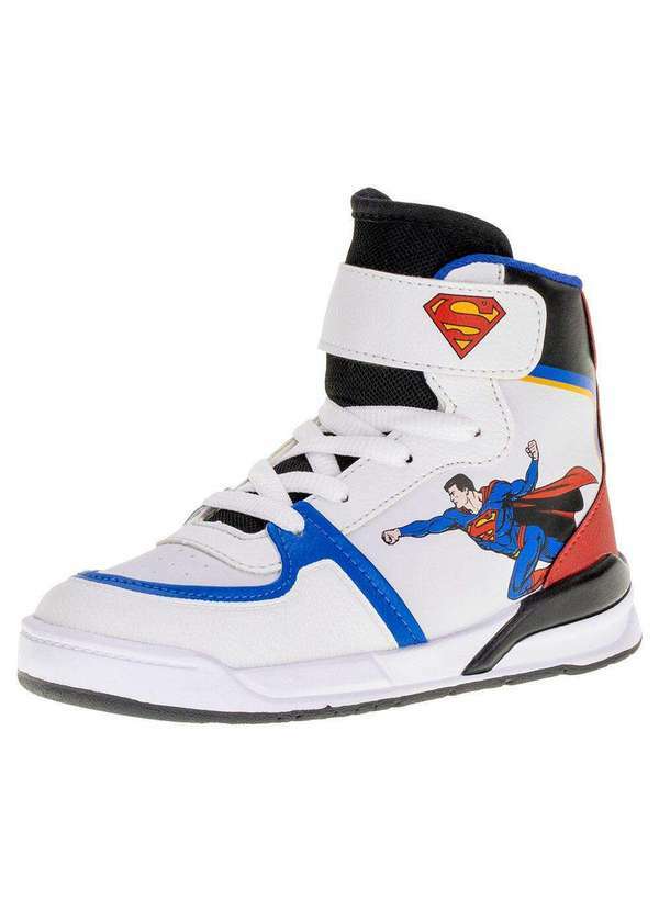 Via Vip - Tênis Infantil Cano Alto Superman Via Vip - W4008sm - Branco/Azul