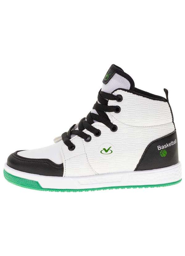 Via Vip - Tênis Infantil Cano Alto Via Vip - Vv3809 - Branco/Preto 2