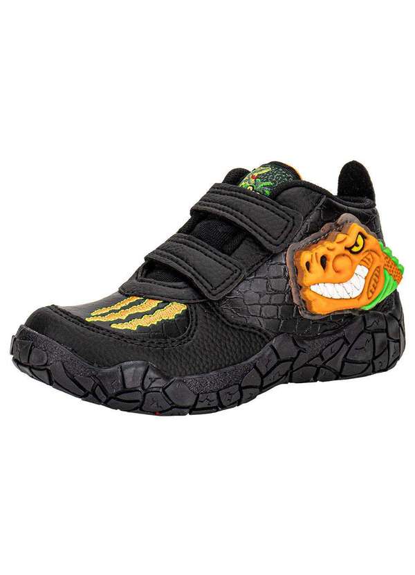 Vissi - Tênis Infantil Led Dino Park Vissi Dr128 - Preto/Laranja