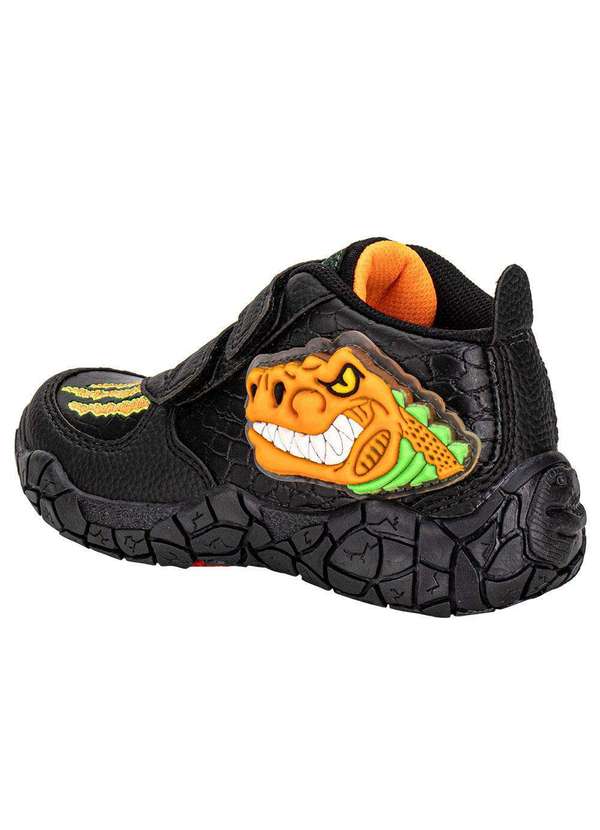 Vissi - Tênis Infantil Led Dino Park Vissi Dr128 - Preto/Laranja 3