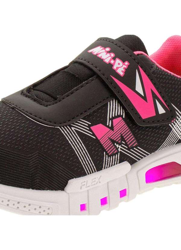 Minipé - Tênis Infantil Led Minipé - Mp2101 - Preto/Rosa 5