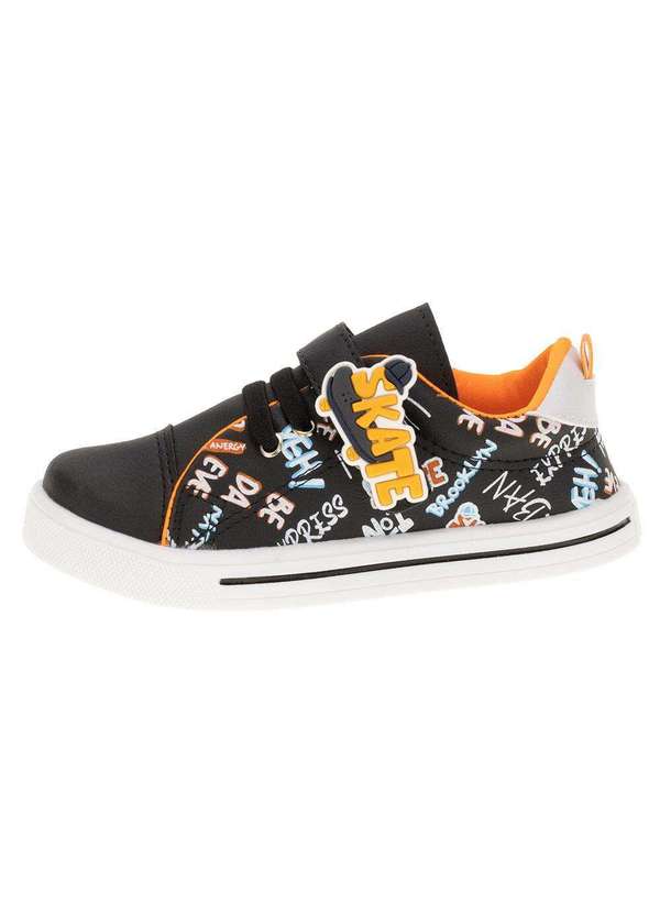 Lindo Jú - Tênis Infantil Lindo Jú - 15522 - Preto/Laranja 01 2