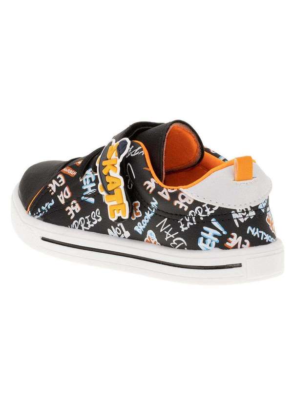 Lindo Jú - Tênis Infantil Lindo Jú - 15522 - Preto/Laranja 01 3