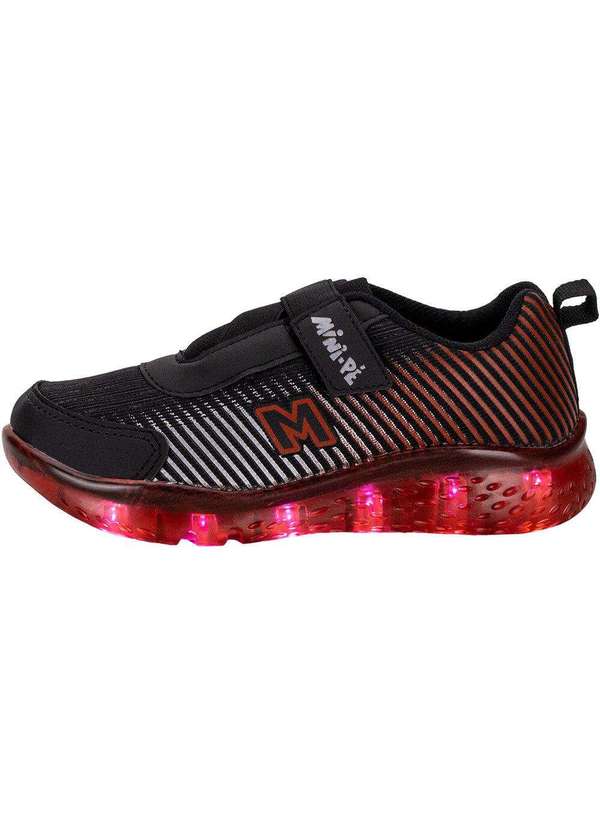 Minipé - Tênis Infantil Masculino Led Minipé - Mp2304 - Preto/Vermelho 2