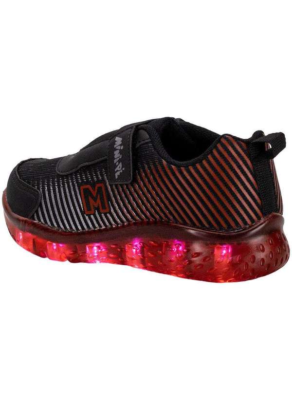 Minipé - Tênis Infantil Masculino Led Minipé - Mp2304 - Preto/Vermelho 3