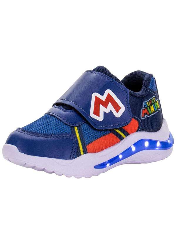 Tênis Infantil Masculino Led Minipé Mp2327 Azul/Vermelho