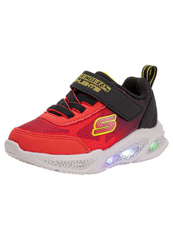 Skechers - Tênis Infantil Meteor Ligths Krendox Skechers 401495n - Preto/Vermelho