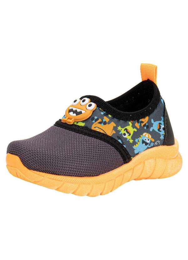 Kids Top - Tênis Infantil Slip On Kids Top 389 - Cinza/Laranja