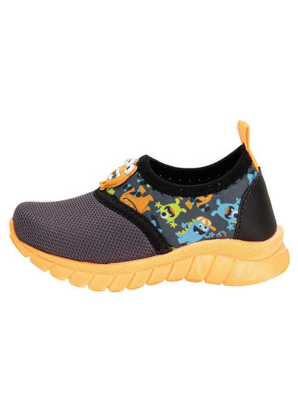 Kids Top - Tênis Infantil Slip On Kids Top 389 - Cinza/Laranja 2