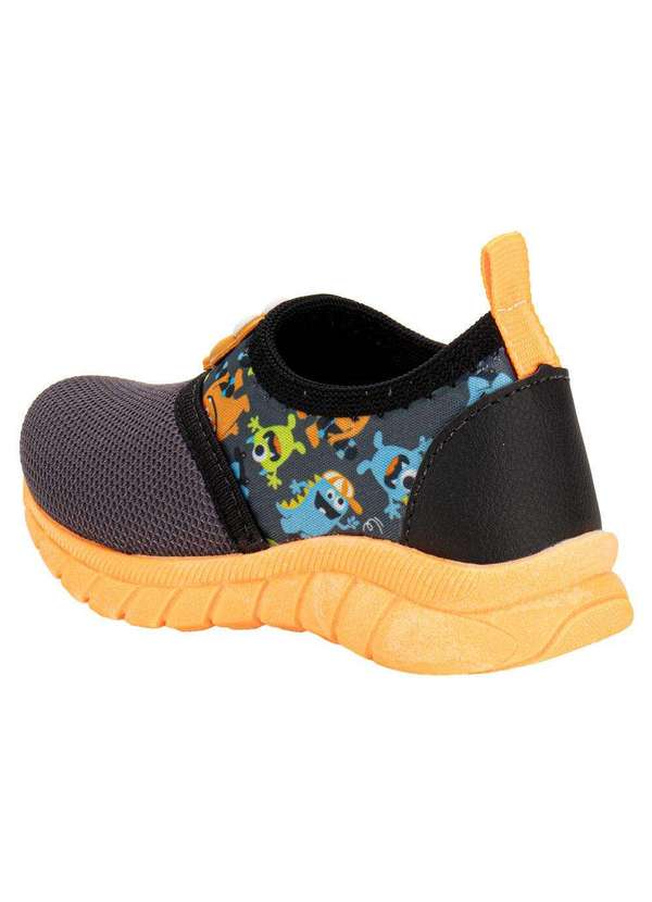 Kids Top - Tênis Infantil Slip On Kids Top 389 - Cinza/Laranja 3