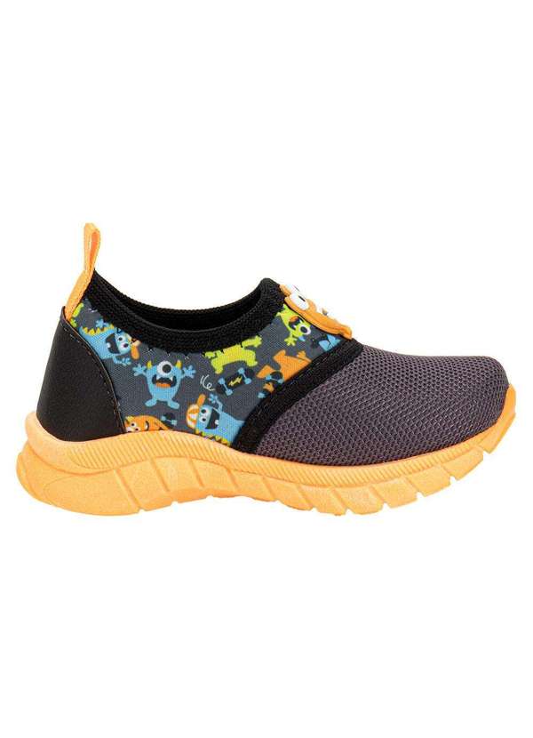 Kids Top - Tênis Infantil Slip On Kids Top 389 - Cinza/Laranja 5
