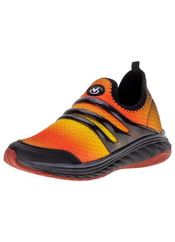 Via Vip - Tênis Infantil Slip On Via Vip - Vv8501 - Preto/Laranja