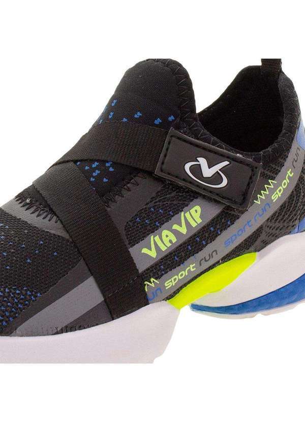 Via Vip - Tênis Infantil Slip Via Vip - Vv9001 - Preto 5