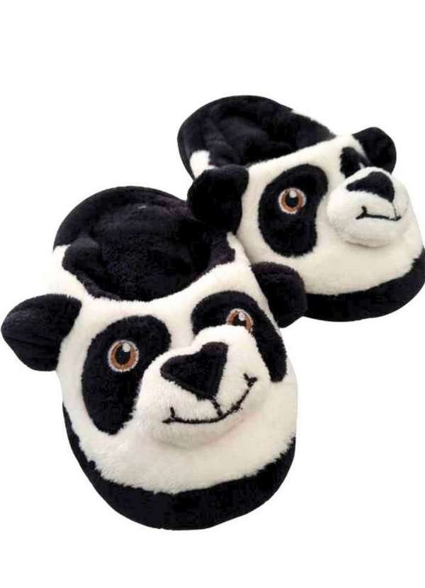 Cia da Malha - Pantufas Quentinhas Diversas Infantil Adulta de Frio Inverno Panda Preto 2