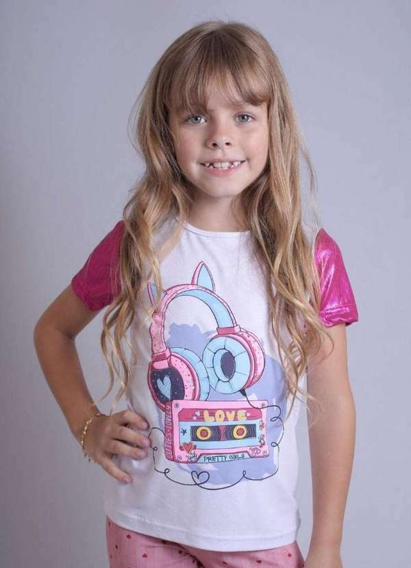 Cia da Malha - Blusa Infantil Feminina Juvenil Menina 1 Ano a 16 Anos Verao Branco 5