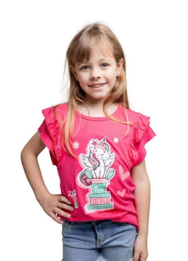 Cia da Malha Blusa Infantil Feminina Juvenil Menina Ano a 16 Anos Verao  Rosa Bebe