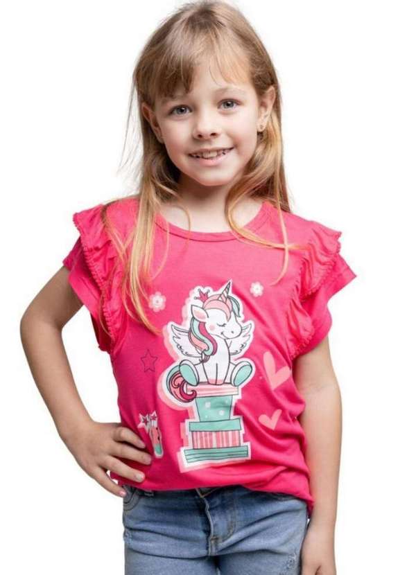 Cia da Malha - Blusa Infantil Feminina Juvenil Menina 1 Ano a 16 Anos Verao Rosa Bebe 2