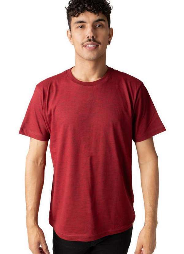 Cia da Malha - Camiseta Masculina Adulto Algodao Basica Bordo 3