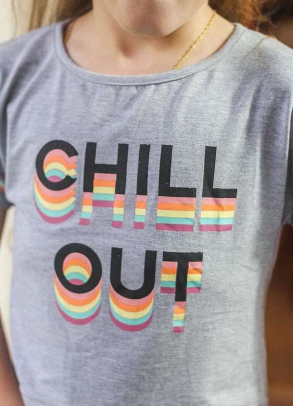 Cia da Malha - Conjunto Infantil Shorts Meninas Mescla Claro 2