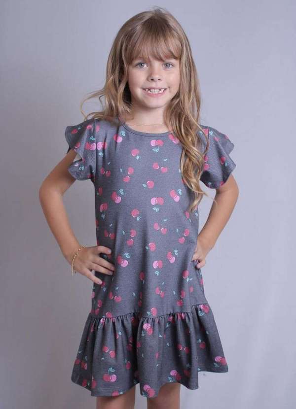 Cia da Malha - Vestido Feminino Infantil Cereja