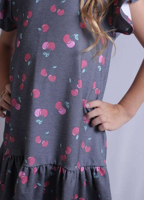 Cia da Malha - Vestido Feminino Infantil Cereja 2