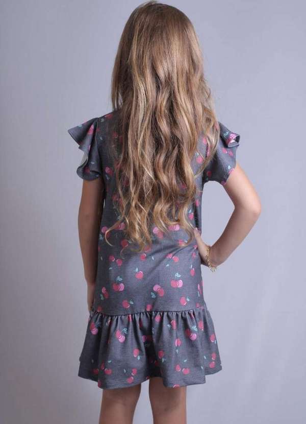 Cia da Malha - Vestido Feminino Infantil Cereja 4