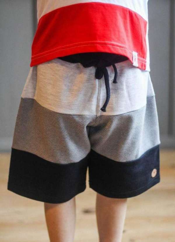 Cia da Malha - Bermuda Moletom Infantil Masculina Menino Juvenil Est Cinza Creme