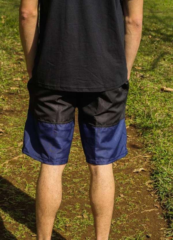 Cia da Malha - Bermuda Masculina Adulta Tactel Marinho Colegia 5