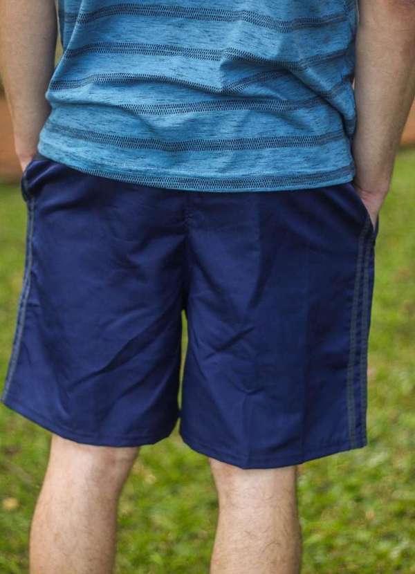 Cia da Malha - Bermuda Masculina Adulta Tactel Marinho Colegia 6