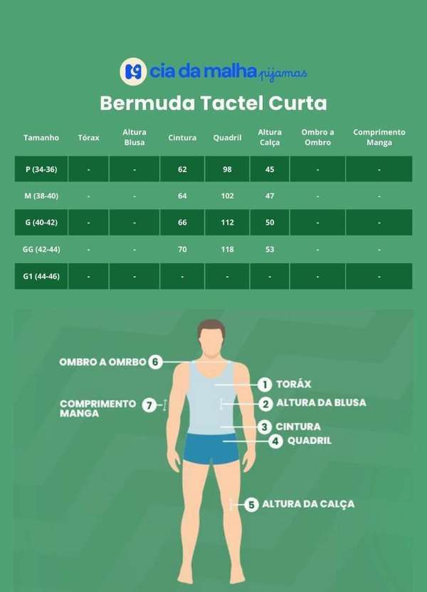 Cia da Malha - Bermuda Masculina Adulta Tactel Marinho Colegia 7