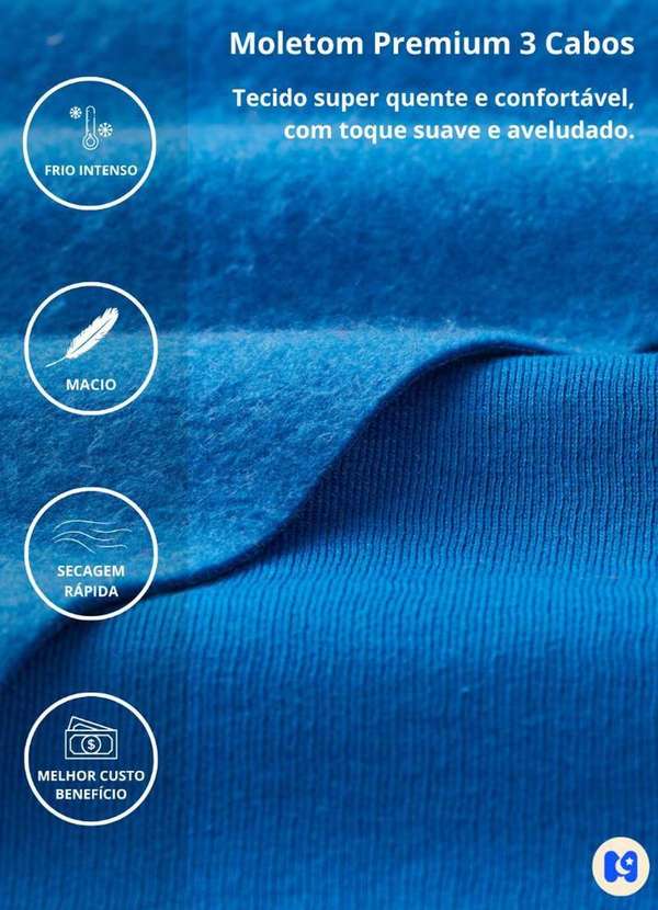 Cia da Malha - Blusa Moletom Masculina Adulta Peluciada Inverno Cinza com Preto 5