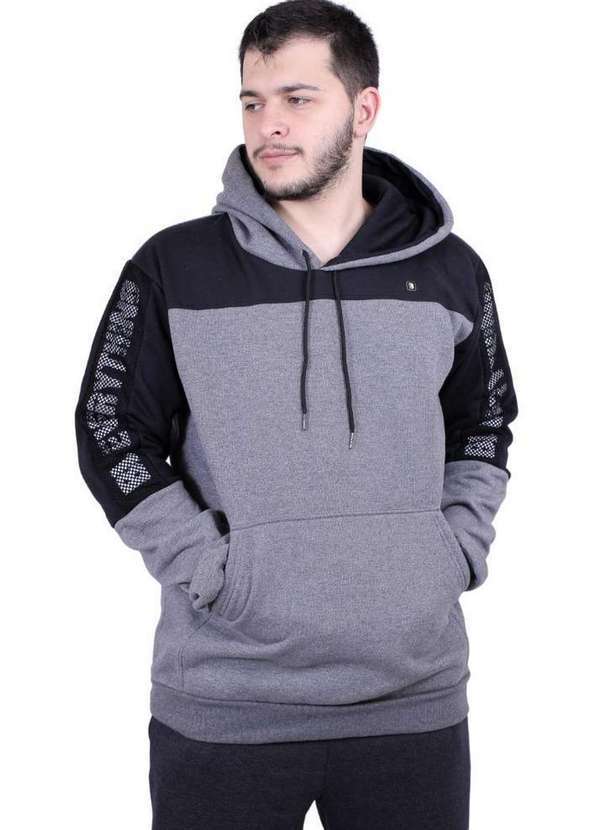Cia da Malha - Blusa Moletom Masculina Adulta Peluciada Inverno Cinza Mescla