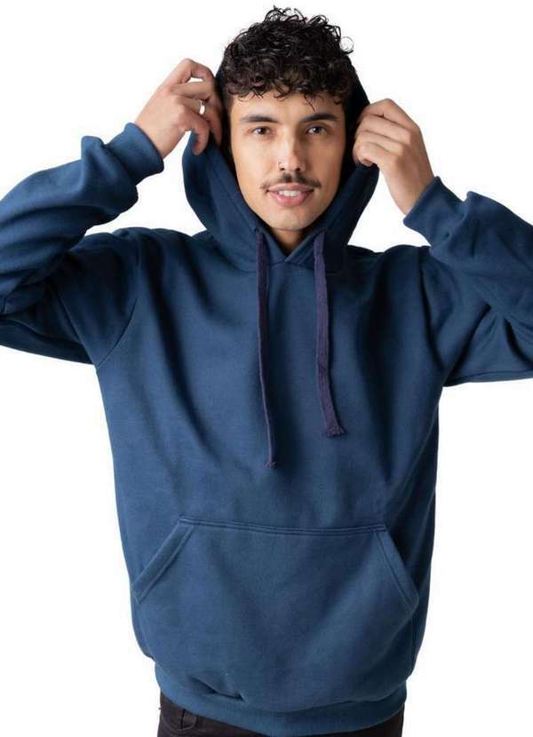 Cia da Malha - Blusa Moletom Masculina Adulta Peluciada Inverno Marinho Tradici