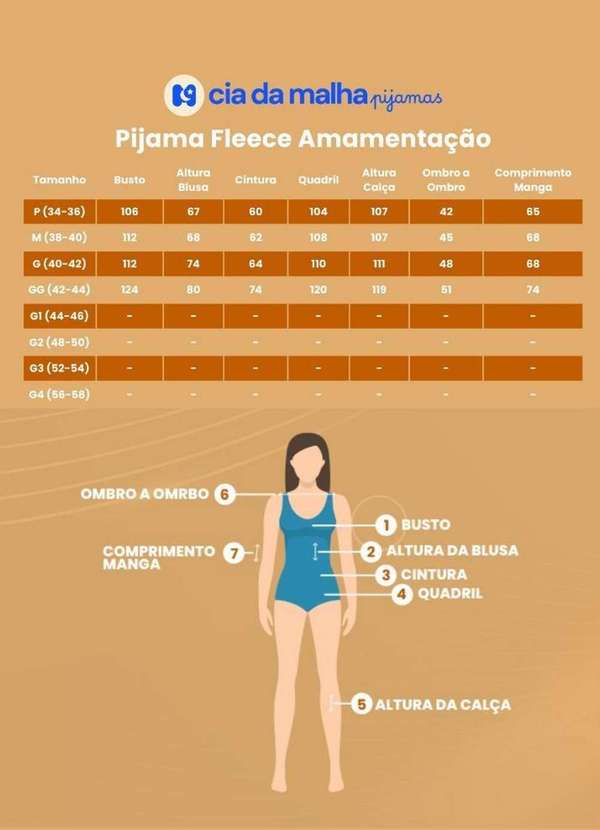 Cia da Malha - Pijama Feminino Adulto Amamentação Fleece Preto 10