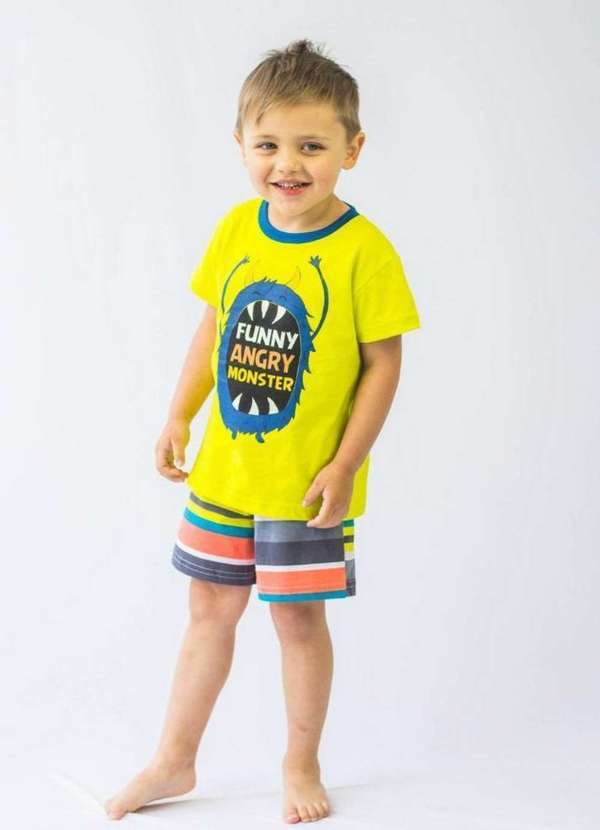 Cia da Malha - Pijama Infantil Brilha no Escuro Menino Verde Limao Ama